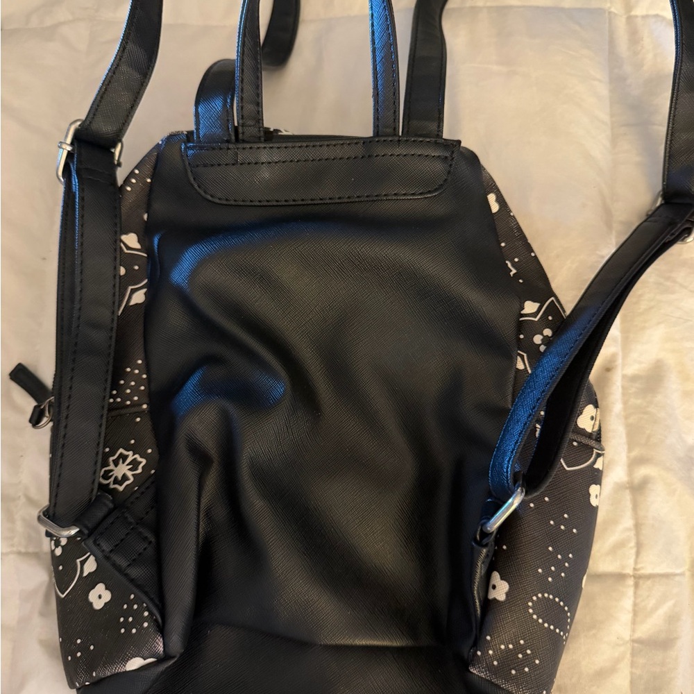 Black Floral Mini Backpack - Picture 4 of 7